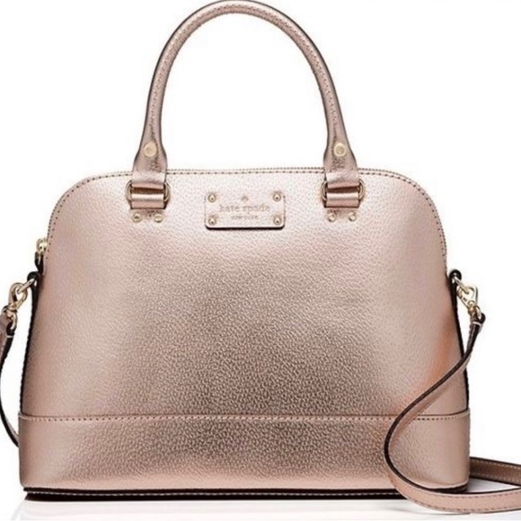 kate spade Handbags - Kate Spade Wellesley Rachelle Metallic Rose Gold Leather Crossbody Handbag